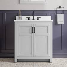 Lowry 25-in Light Gray Single Sink Bathroom Vanity with White Acrylic Top