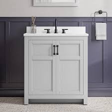 Lowry 31-in Light Gray Single Sink Bathroom Vanity with White Acrylic Top