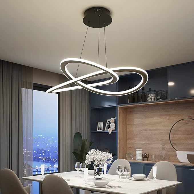 Mikeru Black Modern LED Chandelier