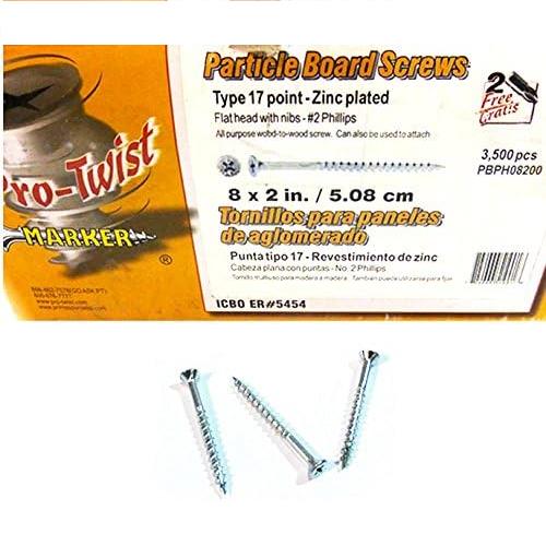 PRO-TWIST 3000CT #8x2'' PARTICLE BOARD SCREWS