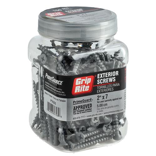 GRIP-RITE 150PC DECK SCREWS #7x2'' #2PH SHARP POINT GREY