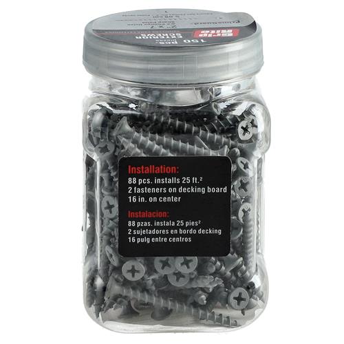 GRIP-RITE 150PC DECK SCREWS #7x2'' #2PH SHARP POINT GREY