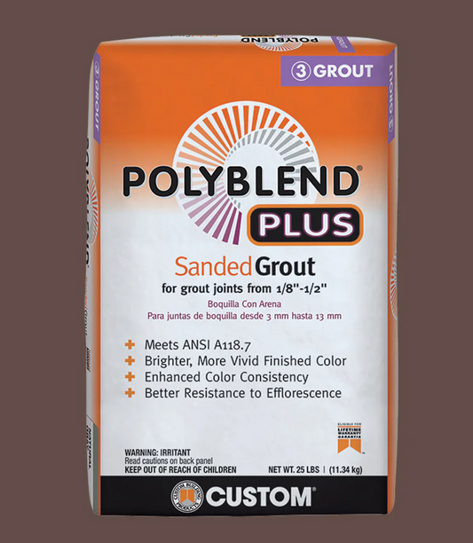 POLYBLEND GROUT 25LB - SADDLE BROWN