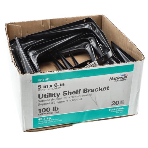 5 x 6in BLACK  UTILITY SHELF BRACKET