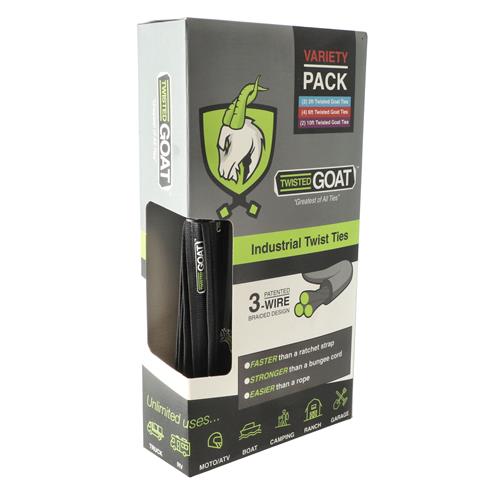 TWISTED GOAT TWIST TIES VARIETY PACK 2 each 3, 6, & 10'