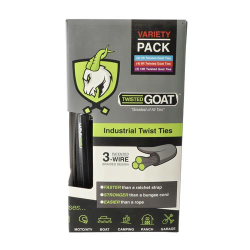 TWISTED GOAT TWIST TIES VARIETY PACK 2 each 3, 6, & 10'