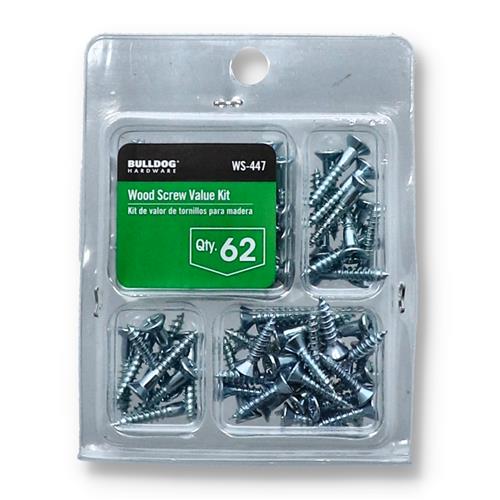 62PC WOOD SCREW VALUE KIT