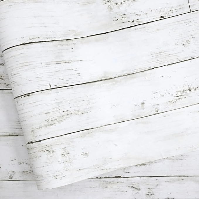 Abyssaly White Gray Wood Wall Paper ( 17.71 in. x 83.6 Ft. )