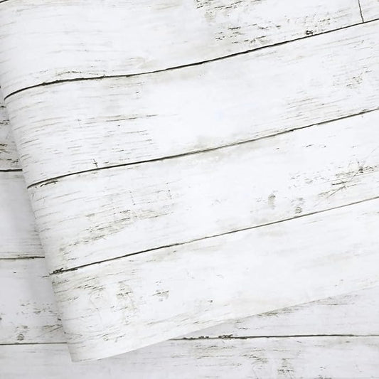 Abyssaly White Gray Wood Wall Paper ( 17.71 in. x 83.6 Ft. )