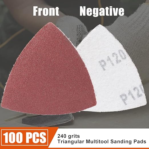 Airic 100pcs 3-1/8 120 Grit Triangular Sanding Pads