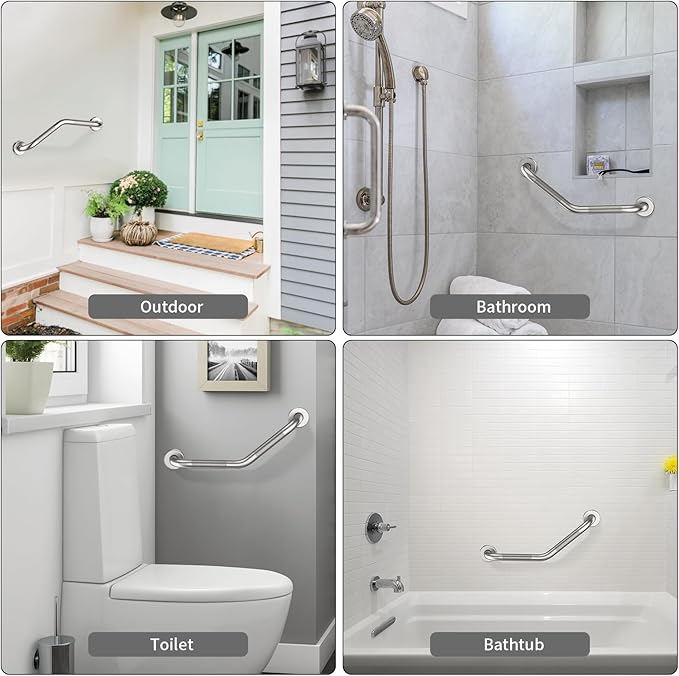 20in. Angled Grab Bar- 4Pk (Brushed Nickel)