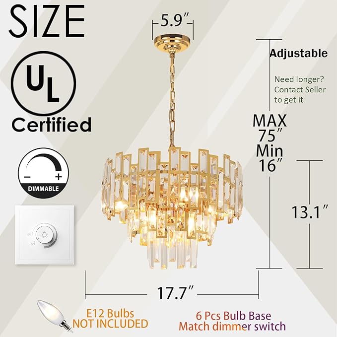 Antilisha Gold Crystal Chandelier