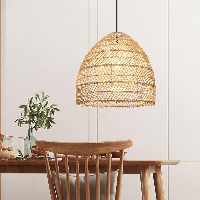 Arturesthome Weaving Rattan Pendant Light Fixture