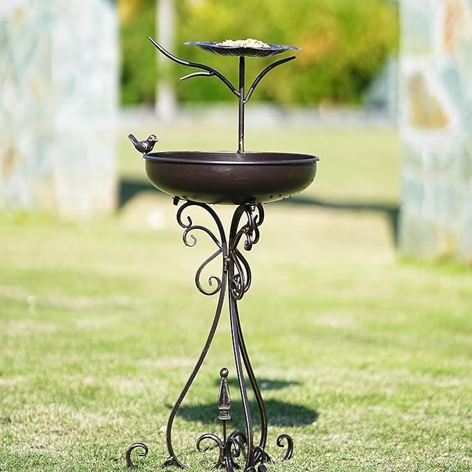 Metal Bird Bath with Stand