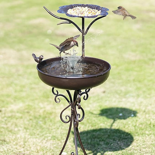 Metal Bird Bath with Stand