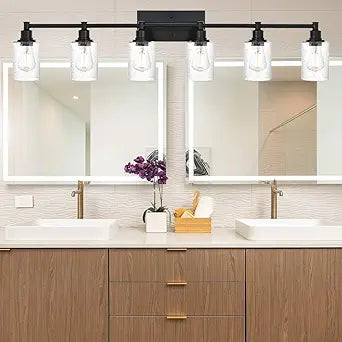 Bonlicht Matte Black 6-Ligth Vanity Light Fixture