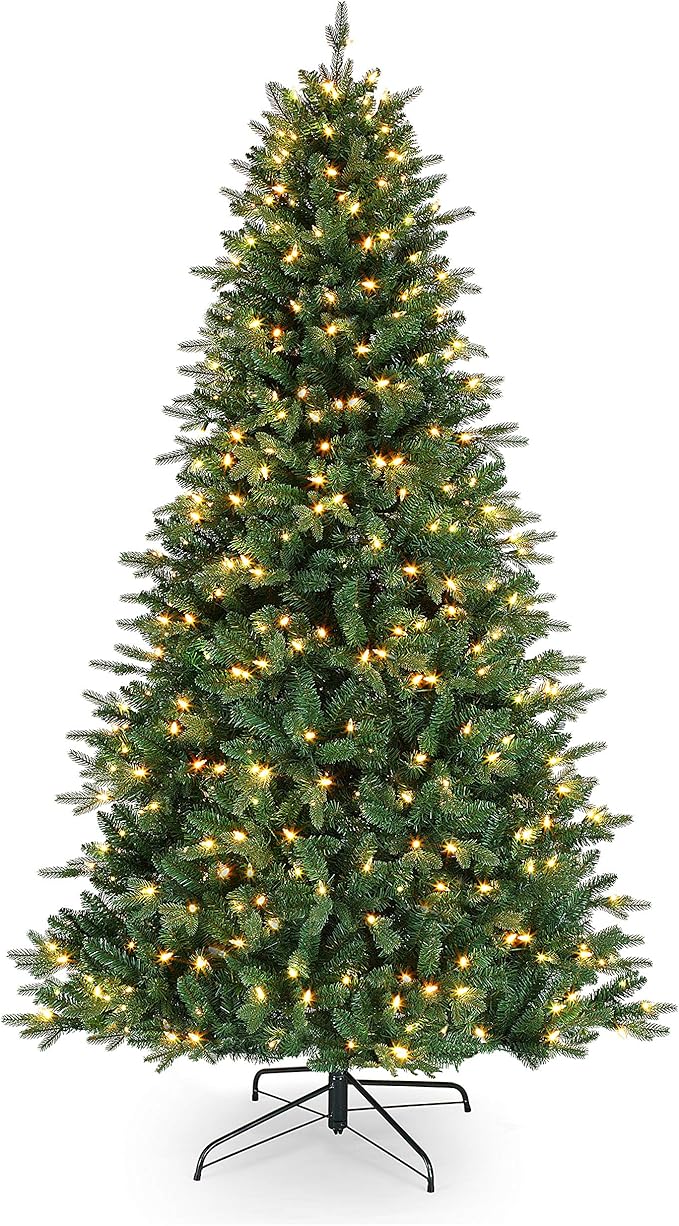 Mr. Christmas Alexa Compatible Smart Home Pre-Lit Artificial Christmas Tree with 40 Lighting Options, 7.0 Feet, Vermont Spruce