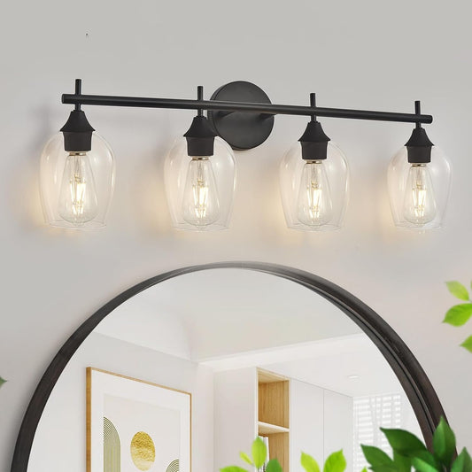 Dujahmland 4-Light Vanity Light Fixture (Matte Black)
