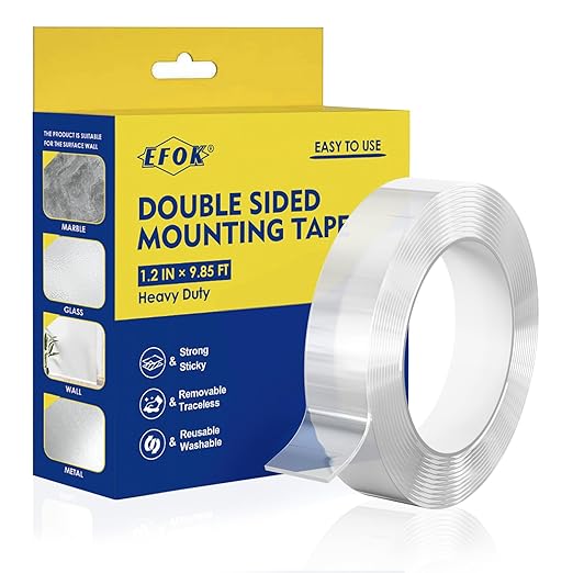Efok Heavy Duty Double Sided Tape 1.2in x 9.83ft