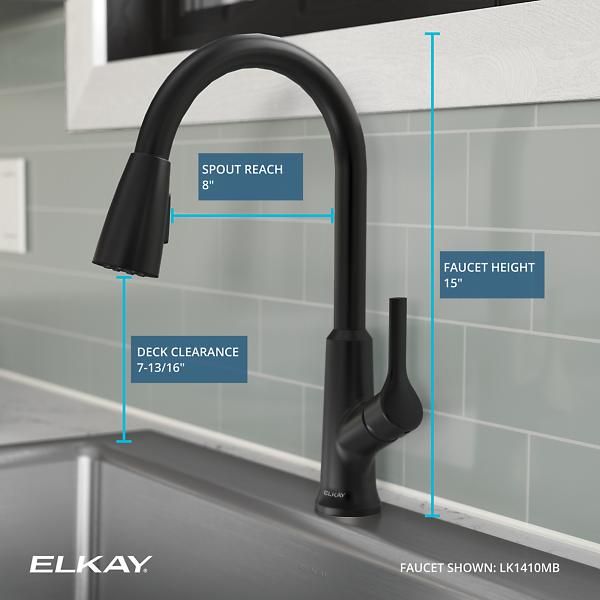 Elkay Single Handle Pull-Down Kitchen Faucet (Matte Black)