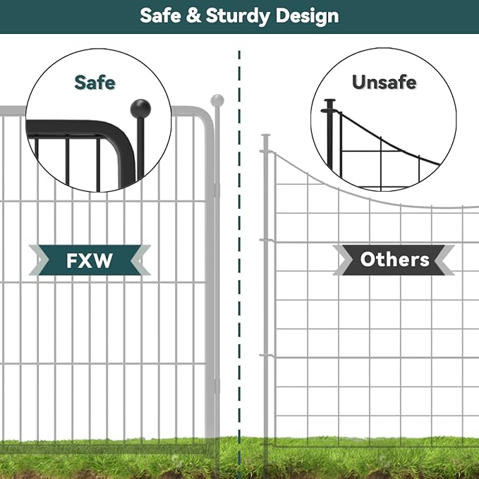 FXW Decorative Garden/Dog Fence 32in.x9ft. (Black)