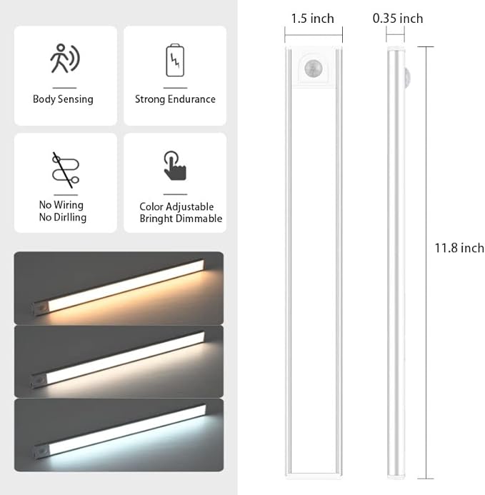 Holen Darrel Under Cabinet LED Motion Sensor Lights (Rechargeable Battery)