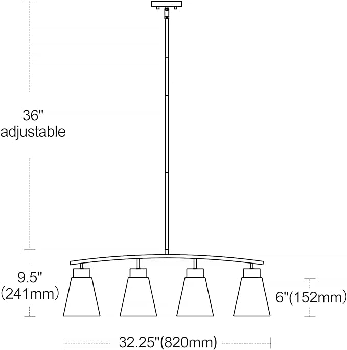 Homebelife 32" Gold Kitchen Island Chandelier