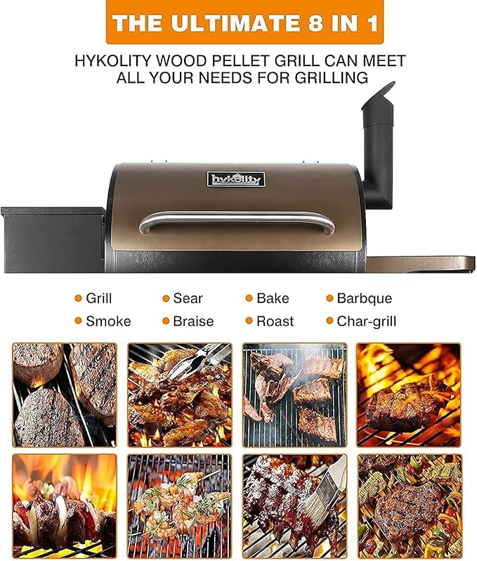 Hykolity 892 Sq. in. Wood Pellet Grill/Smoker