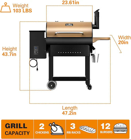 Hykolity 570 Sq. in. Wood Pellet Grill/Smoker