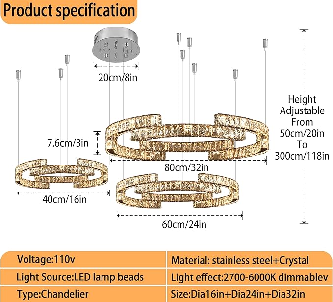 Idequy Ring Crystal Chandelier