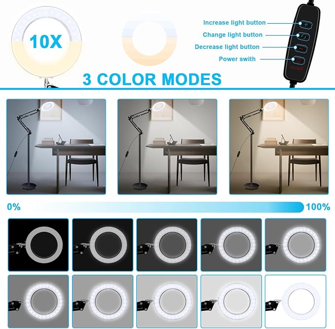 Juo 8x Magnifying Glass Floor Lamp