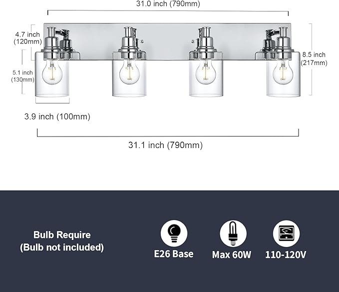 Lucidee 4-Light Vanity Light ( Chrome )