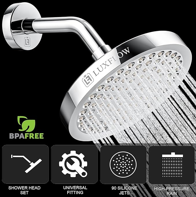 Luxflow 6in. High Pressure Shower Head (Polished Chrome)