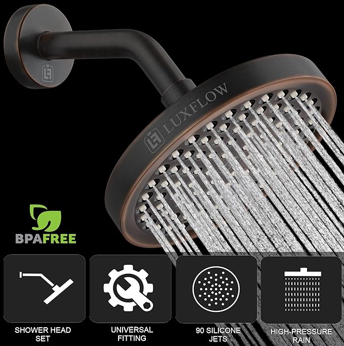 Luxflow 6in. High Pressure Shower Head (oil Bronze)