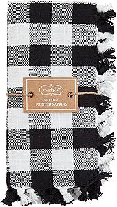 Mudpie Black Gingham Cloth Napkin 16x16