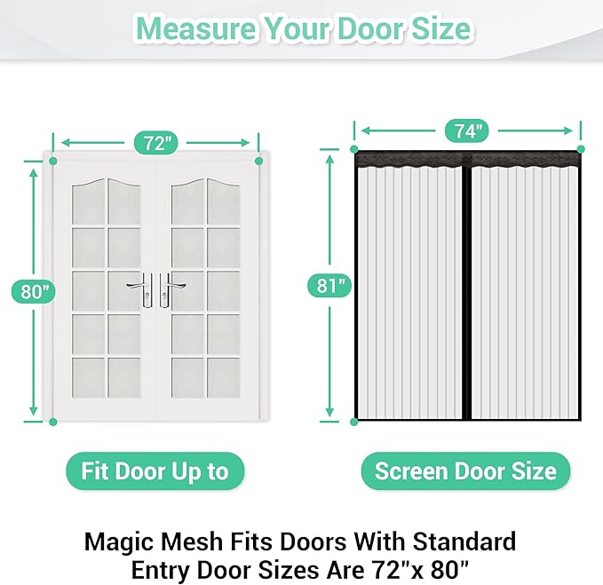 NGreen Reinforced Magnetic Screen Door