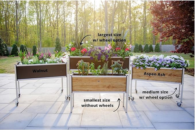 (Clearance) NRT Raised Garden Bed w/ Wheels 48x24x32 (Aspen Ash)