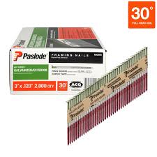 Paslode 3" x 0.120-Gauge 30D Galvanized Ring Shank Paper Tape Framing Nails (2000 per Box)