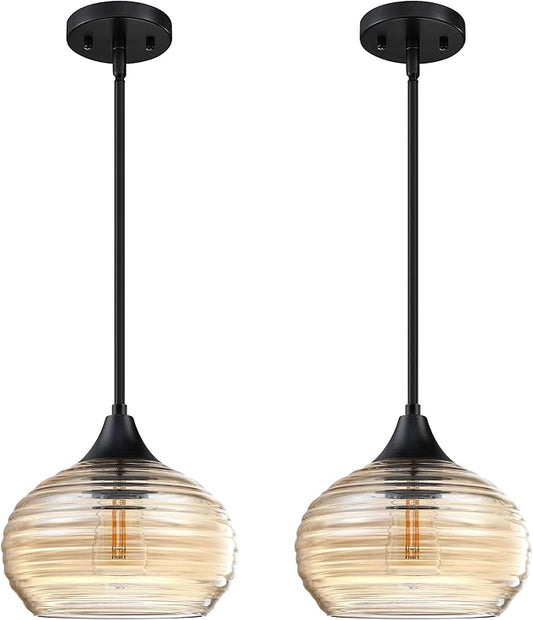 Rainlight Pendant Light- 2Pk (Black Finish)