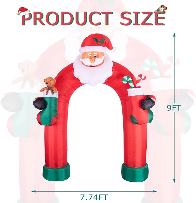 Christmas 9ft. Inflatable Santa Archway