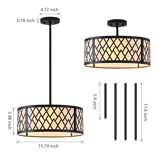 SGL 3-Light Drum Chandelier