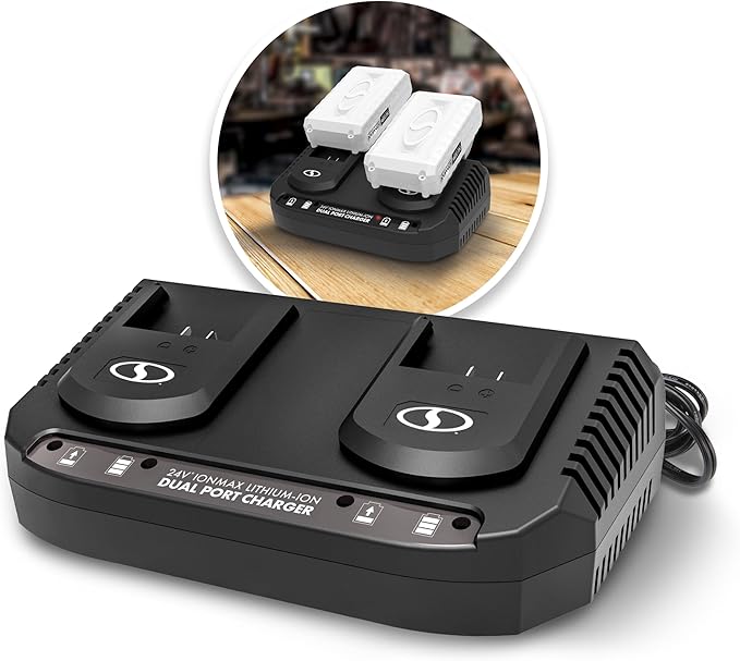 Snow Joe 24VCHRG-DPC 24V IONMAX Dual Port Quick Charge Docking Station