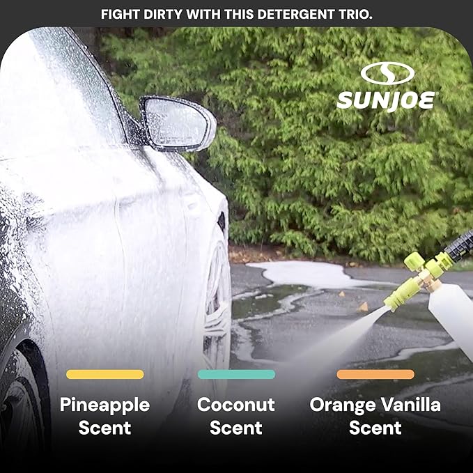 Sun Joe SPX-AW3Q Auto Snow Foam Trio, Pineapple, Orange-Vanilla, Coconut