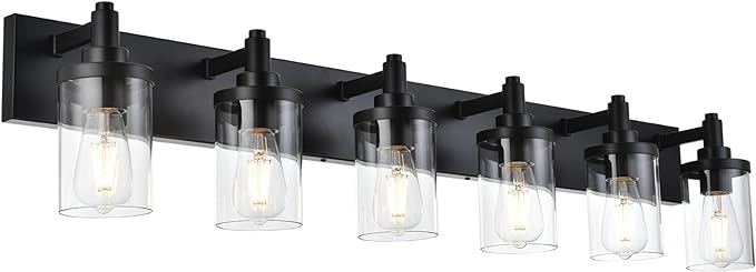 Teluce 6-Light Vanity Light Fixture ( Black Finish )