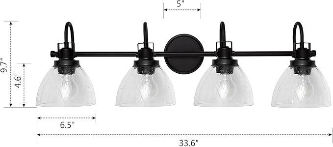 Valdivian Marden 4-Light Vanity Light Fixture (Matte Black)