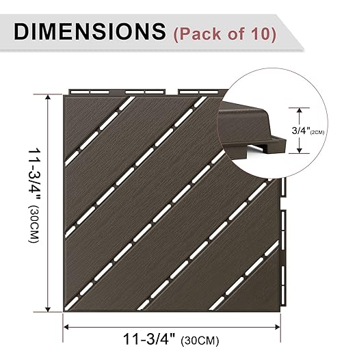 Vancastle Plastic Interlocking Deck Tiles