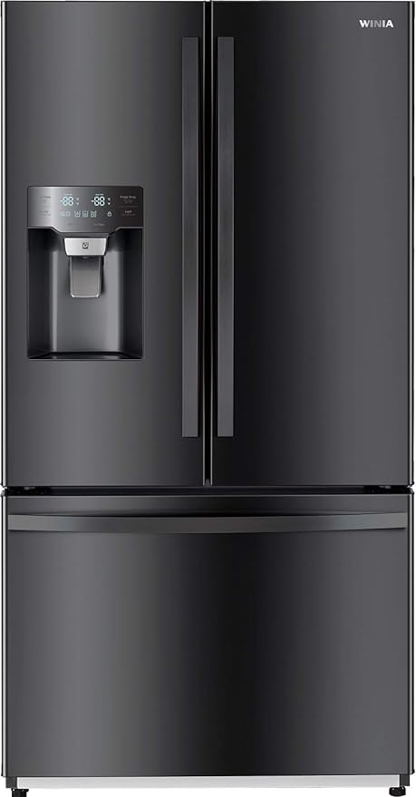 Winia WRFS26SUJE French Door 25.5 Cu Ft. Refrigerator (Black Stainless)