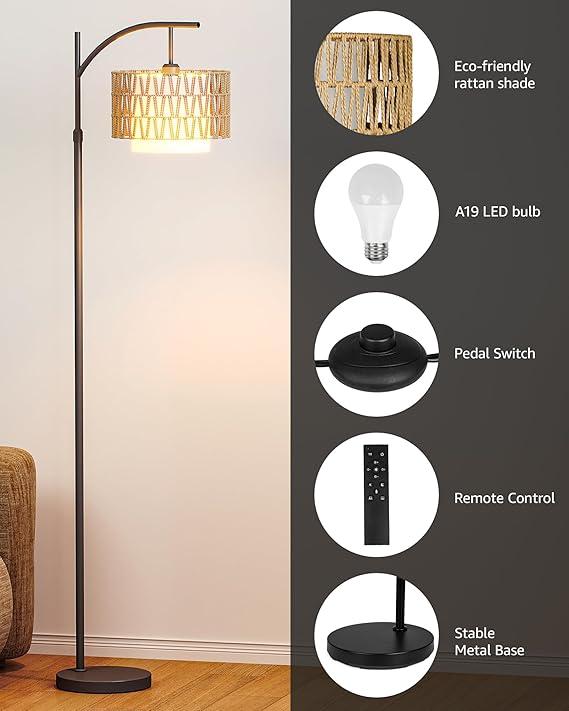 Xueglitt Rattan Floor Lamp