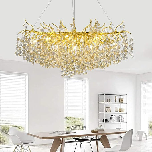 Ykolupty 24" Tree Branch Crystal Chandelier